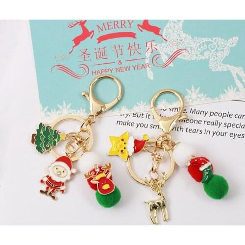 Childrens Christmas Keychain Female Male Cute Pendant Personality Cartoon Creative Decoration Accessories Friend Gift Wholesale