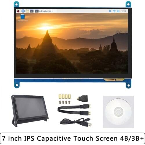 7 inch Raspberry Pi 4B /3B+/3B Touch Screen 16:9 1024*600 800*480 LCD HDMI Display |Holder also for PC Laptop Nvidia Jetson Nano