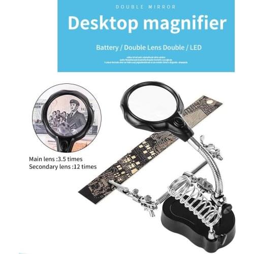 For Repair Read LED Illuminating Magnifier Metal Hose Magnifying Glass Desk Table Reading Lamp Light with Clamp
