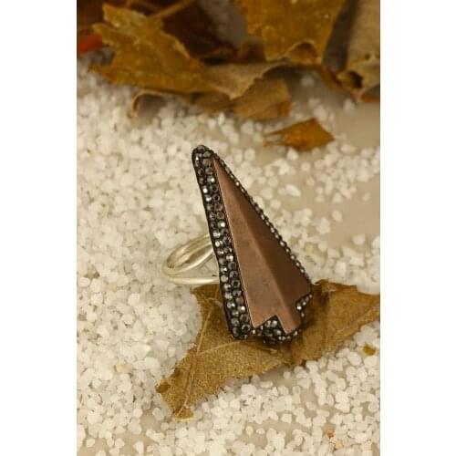 Dr Stone Natural Stone Women Hematite Ring Z121AR208 202321806