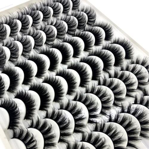 HBZGTLAD 30 pairs 3D Mink Lashes Natural False Eyelashes Dramatic Volume Fake Lashes Makeup Eyelash Extension Silk Eyelashes