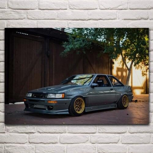 1986 ae86 sport custom car vehicle fanart living room decor home art decoration wood frame fabric poster KN001