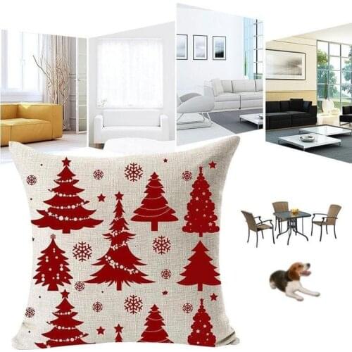 Beautiful Snowflake In Red Merry Christmas Gifts Flax Throw Pillow Case Cushion Cover Home Deco