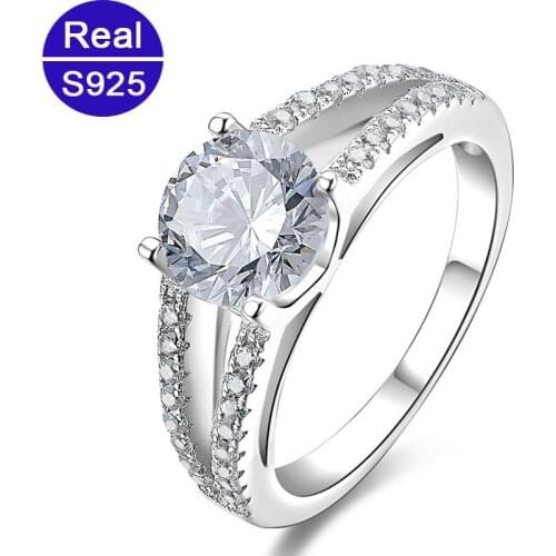 Red Trees Brand Genuine 925 Sterling Silver Fine Jewelry 1.5 ct Zircon Modern Wedding Rings For Women Size 5-8