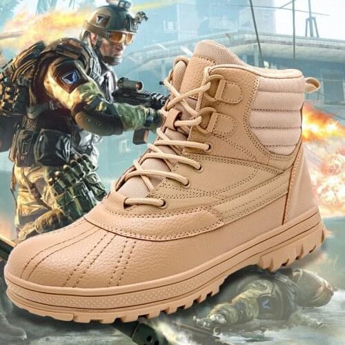 Male Big Size 48 Outdoor Sports Tactical Military Sneakers Camping Climbing Shoes Men Mountain Non-slip Hiking Hunting Boots