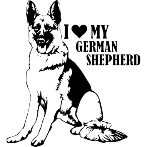 Hot Sell Personality I Love My German Shepherd Car Stickers Accessories Motorcycle Sunscreen Waterproof PVC Apply To Car Window