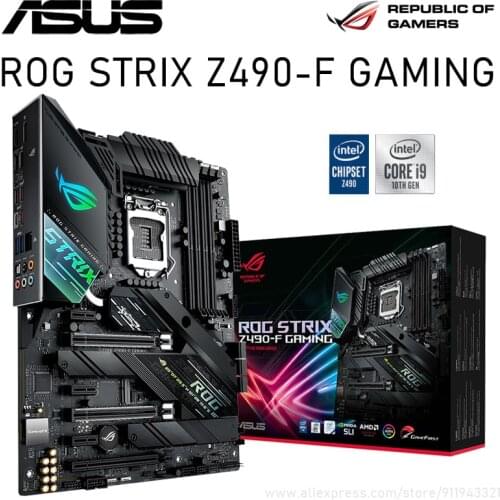 Asus LGA 1200 ROG STRIX Z490-F GAMING Z490 Motherboard PCI-E 3.0 4 DDR4 128GB 6 SATA III Motherboard 1200 USB3.2 Placa-mãe New
