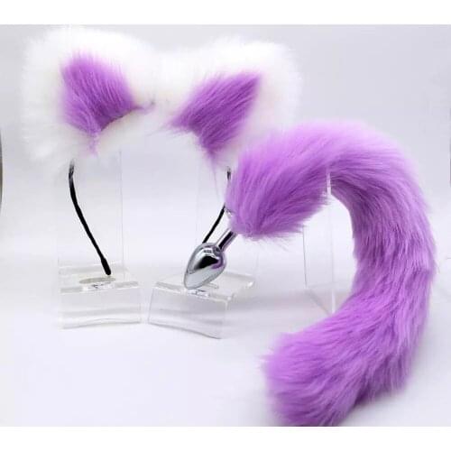Sexy Fox Metal Butt Plug Tail Set With Hairpin Kit 4 Colors Anal Butplug Tail Prostate Massager Butt Plug For Couple Cosplay
