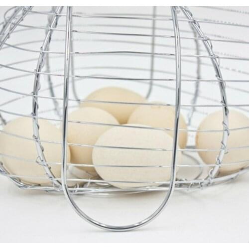 Metal Chrome Plated Basket Multi-Function Vegetable Fruit Egg Groceries Practical Storage Basket Organizer Holder