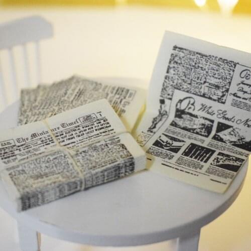 2 Set Miniature Dollhouse Newspaper Mini Pretend Play Home Decoration Accessories Toy
