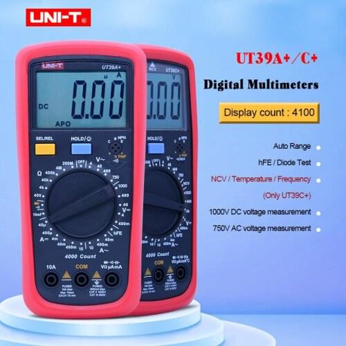 UNI-T UT39A+/C+ VS UT39 series Digital Multimeter Auto Range With LCD Backlight Data Hold Multimetro tester