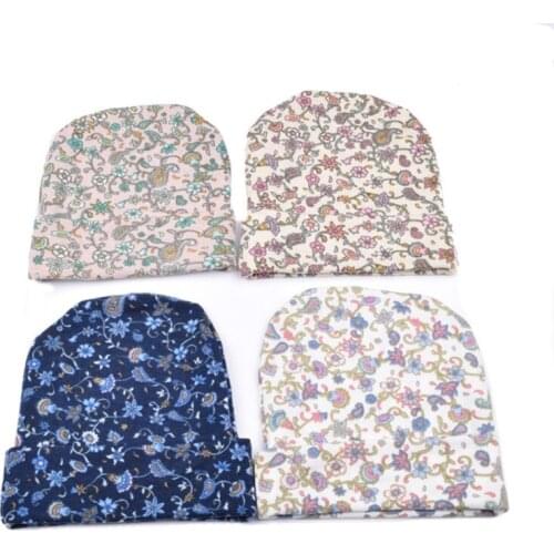 Baby Infants Printing Beanie Hat Toddler Knitted Cotton Cuffed Cap for Children Newborn Bonnet Shower Gifts G99C