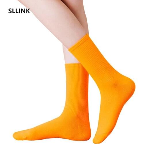 5pairs Autumn New Pure Color Japanese Candy Color Bunching Socks Female Ins Trendy Girlfriends Color Socks Wholesale