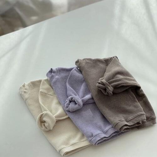 New Autumn Children Long Sleeve T-shirts Solid Color Bat Sleeve Korean Style Toddlers Kids Pullovers Tops Children Casual Tees