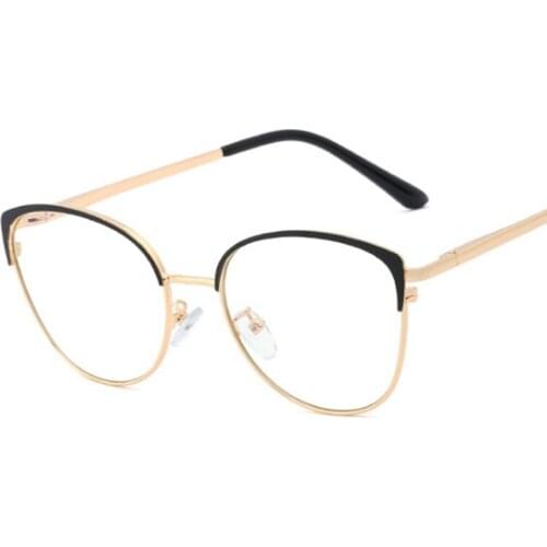 Cat Ear Simple Metal Anti-Blue Light Glasses Frames Men Women Optical Fashion Computer Glasses 50202