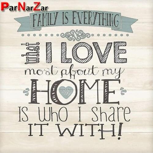 ParNarZar 5D Diamond Painting by Number Kit Drilling Complete Photo Arts Craft House Wall Sticker Decoration I Love The House