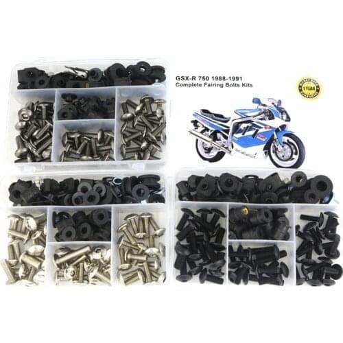 Fit For Suzuki GSX-R 750 1988-1991 GSXR750 Motorcycle Complete Full Fairing Bolts Kit Screws Steel Fairing Clips Covering Bolts