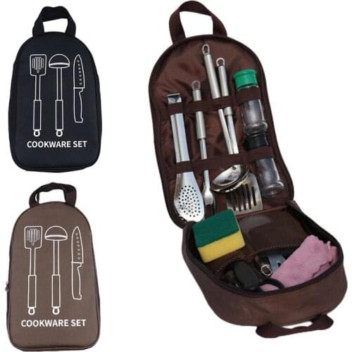 Camping Cookware Kitchen Cooking Utensil Organizer Portable BBQ Storage Bag Camping Cookware Kitchen Cooking Storage Bag