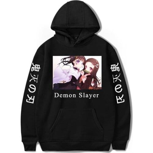 Anime Demon Slayer Pullover Sweatshirt Women Men cool Unisex Hoodie Demon Slayer Kimetsu No Yaiba Sudadera Harajuku Anime hoodie