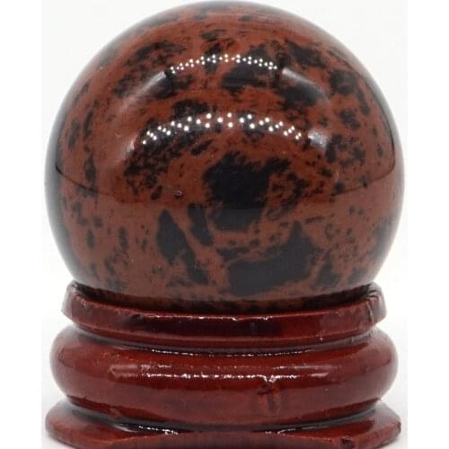 Natural Red Mahogany Obsidian Stone Ball Mineral Quartz Sphere Hand Massage Crystal Ball Healing Feng Shui Home Accessory 30mm