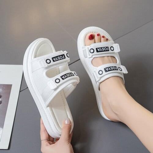 Summer Fashion Womens Slippers Thick Bottom Sandal Velcro Mesh Slipper Casual Beach Slippers Indoor Soft Comfortable Flip Flops