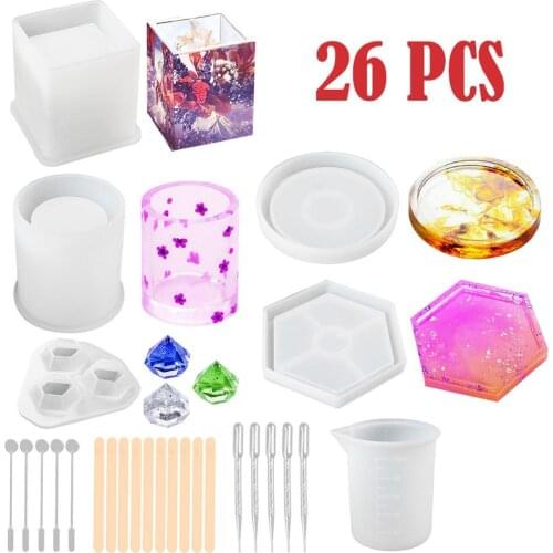 26Pcs Water Drop Shape Silicone Mold For Resin Forms Crystal Diamond Bracelet Pendant Jewelry Doming Mould Resin Casting