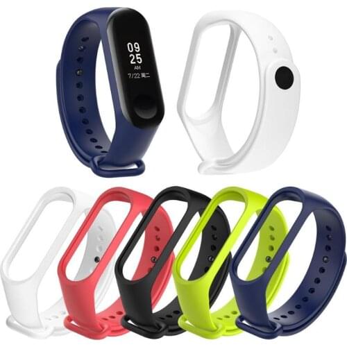 ALLOYSEED Silicone Wristband Bracelet Watch Strap Band For Xiaomi Mi Band 3 4 Replacement Wrist Strap Watchband For Miband 3 4