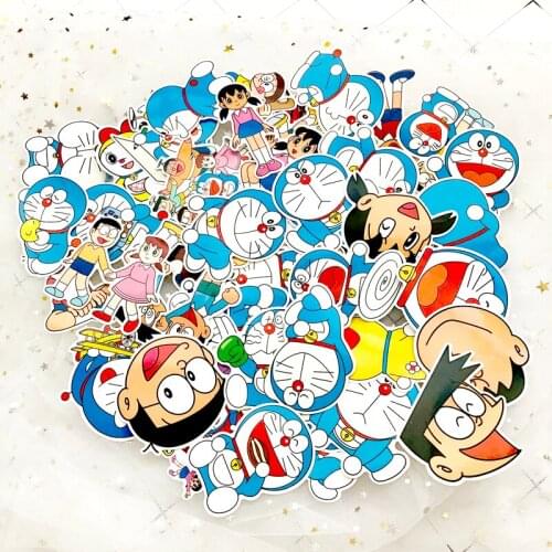 60Pcs Japanese Classic Doraemon Stickers Anime For notebook Motorcycle Skateboard Computer Diary Washing laptop sticker