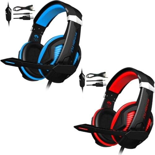 LED Colorful Over Ear Gaming Headset with MIC Headphones Bass Stereo for PS5