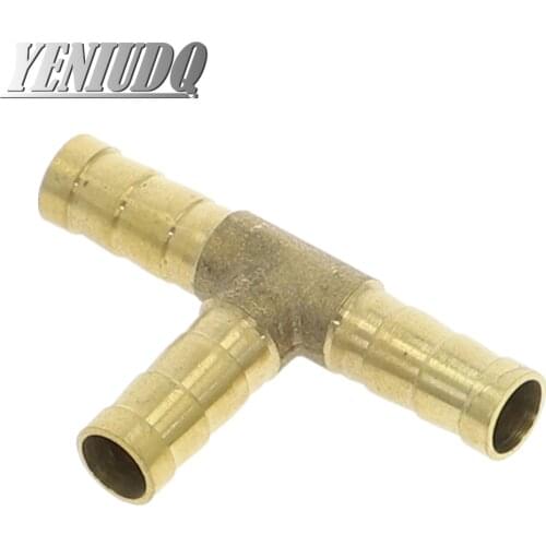 T-Shape Brass Barb Hose Fitting Tee 4mm19mm 3 Way Hose Tube Barb Copper Barbed Coupling Connector Adapter
