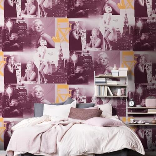 Vintage black-and-white grey mary wallflower internet red bar cafe barber shop wallpape