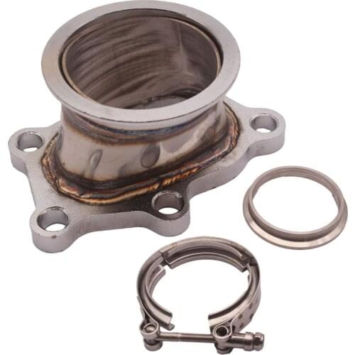 Stainless Steel 76mm 3" 5Bolts Outlet V-Band Turbo Conversion Flange W/Clamp