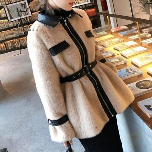 Women PU Faux Leather Jackets Winter Long Sleeve Coats 2020 Vintage Thick Coats Female Casual Street Belt Lady Warm Outwears