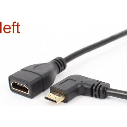 Gold v1.4 90Degree left Angled Mini HDMI-compatible Male to HDMI-compatible Adapter Female Cable NEW