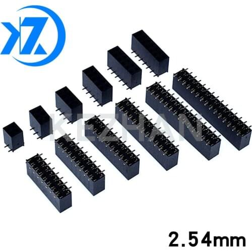 10pcs SMT 2.54mm Double Row Female Breakaway PCB Board Pin Header socket Connector 2.54 Pinheader 4 6 8 10 14 16 20 24 30 40Pin