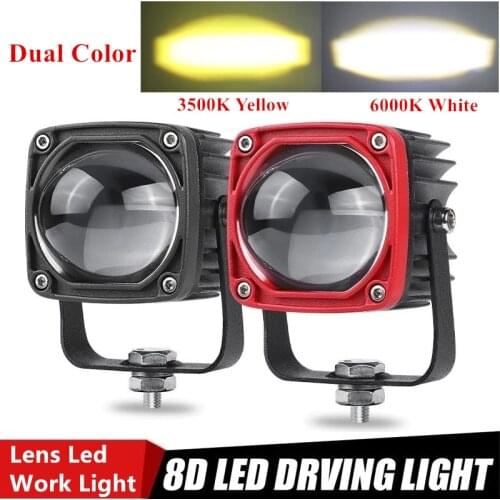 2Inch 8D Lens 30W Led Work Light Bar 6000K White 3500K Yellow Driving Light Fog Lights Spotlight Car Truck Off Road Motorcycle