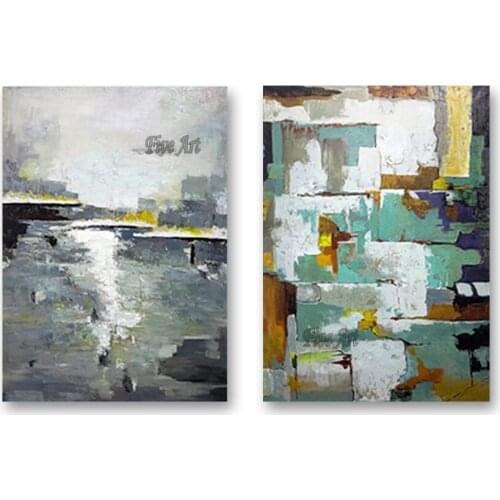 2PCS New Home Interior Decor Abstract Oil Painting Unframed Pictures Abstract Wall Art on Canvas Home Decoration Paintings Art