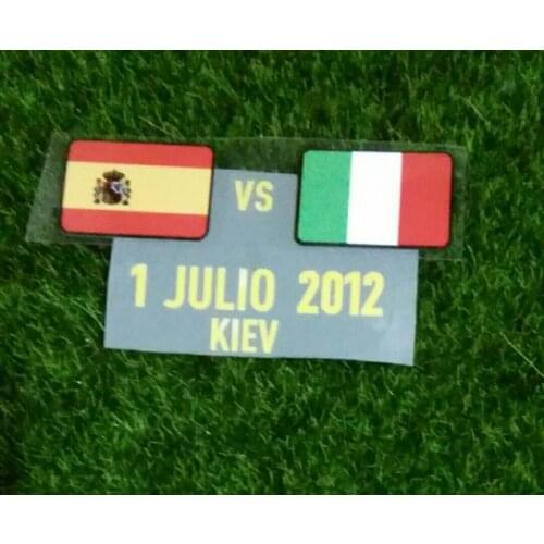 2012 EUR Spain Match Details Spain vs Italy Match Text Soccer Patch Badge