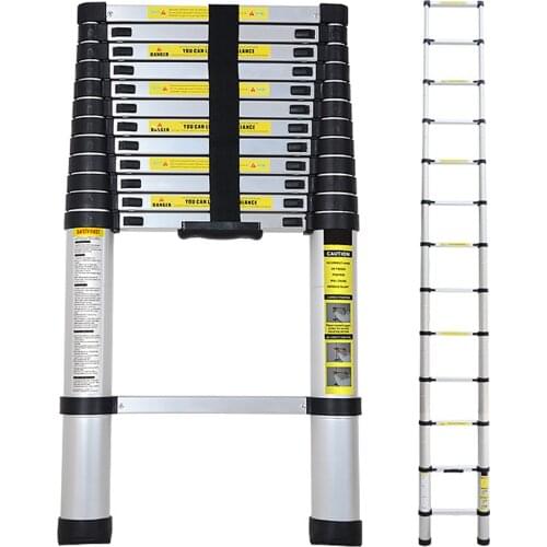 4.1m 4.4 Meters 14/15 Steps Aluminum Ladders Portable Straight Ladder Household Folding Extension Telescopic Ladders Stepladder