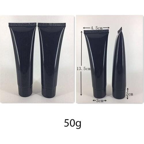 50ml 80ml 100ml Black Plastic Squeeze Bottle Refillable Cosmetic Facial Cleanser Cream Tube Empty Shampoo Lotion Soft Bottles