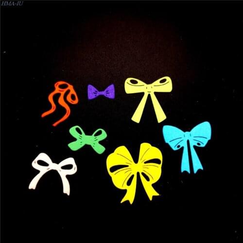 7pcs Mini Bowknot Bows Metal Cutting Dies Stencils Ribbon DIY Scrapbooking Die Cuts Greeting Card Decor Embossing Folder Cut