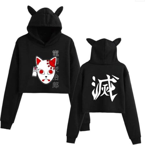 90s Anime Hoody Women Hoodies Demon Slayer Kimetsu No Yaiba Long Sleeve Pullovers Hip Hop Tops