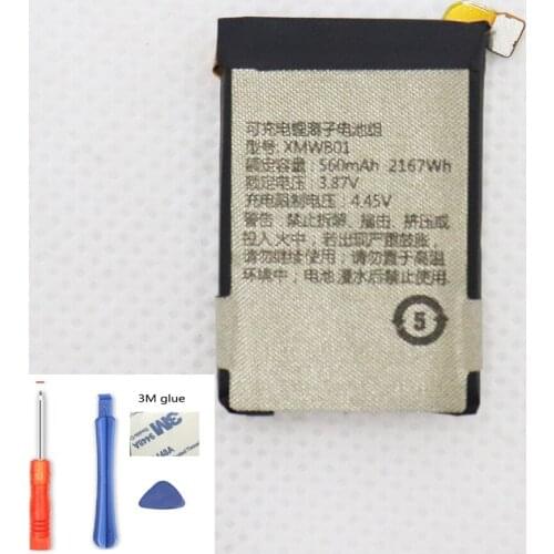 ISUNOO 3.87V 560mAh Battery for XMWB01 Smart Watch With Repair Tools