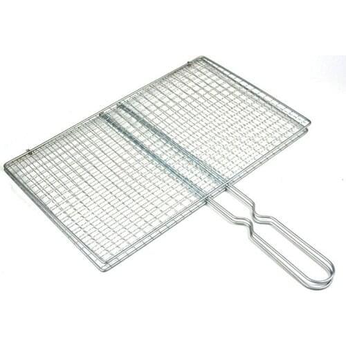 Stainless steel non stick bbq grill cover double-layer Barbecue Net grilled clip for fish meat Camping Picnic Food Holders mesh