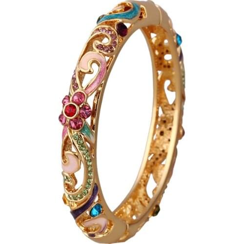 Free shipping Beijing enamel cloisonne bracelet hollow out female fashion wide han edition retro bracelet jewelry gifts