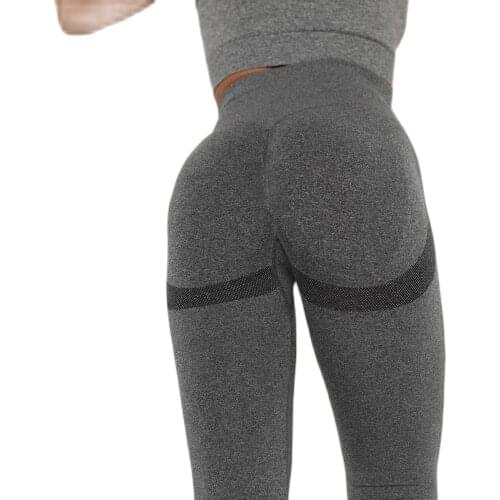 Seamless knitted buttock moisture absorption sweat yoga pants sports fitness pants sexy buttock women leggings