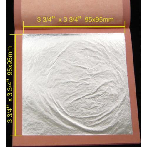 Edible silver leaf 25 leaves per booklet 95X95mm Pure Real Genuine Silver Leaf 99.99% Silver
