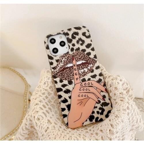 Leopard Pattern personality Interesting Mobile phone case for iPhone 11 12 mini pro MAX 7 8 plus XS XR ultrathin Drop proof case