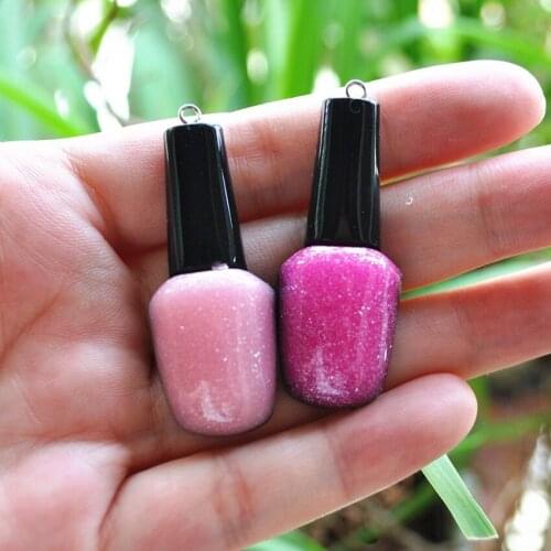 For DIY Phone Necklace Case Decoration 12pcs 43*17mm Resin Charms Cute Purfume Pendant