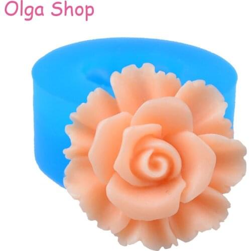 HYL043 15.8mm Flower / Peony Flexible Silicone Push Mold - Cake Topper, Fondant, Gum Paste, Candy, Resin Jewelry Making, Icing